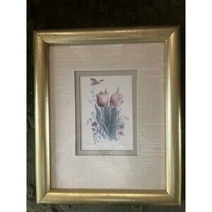 Vtg Framed Watercolor by Mary Vincent Bertrand Signed